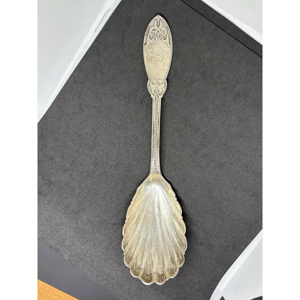Tiffany & Co Henry Hebbard Antique Coin Silver Oriental Pattern Serving Spoon